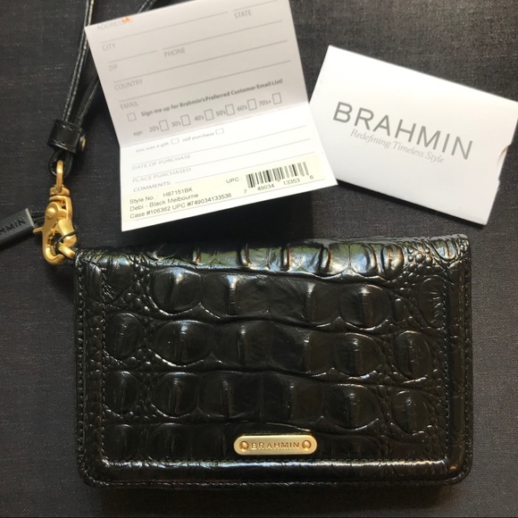 Brahmin Accessories - Brahmin Wristlet Wallet Black EmbossedLeather